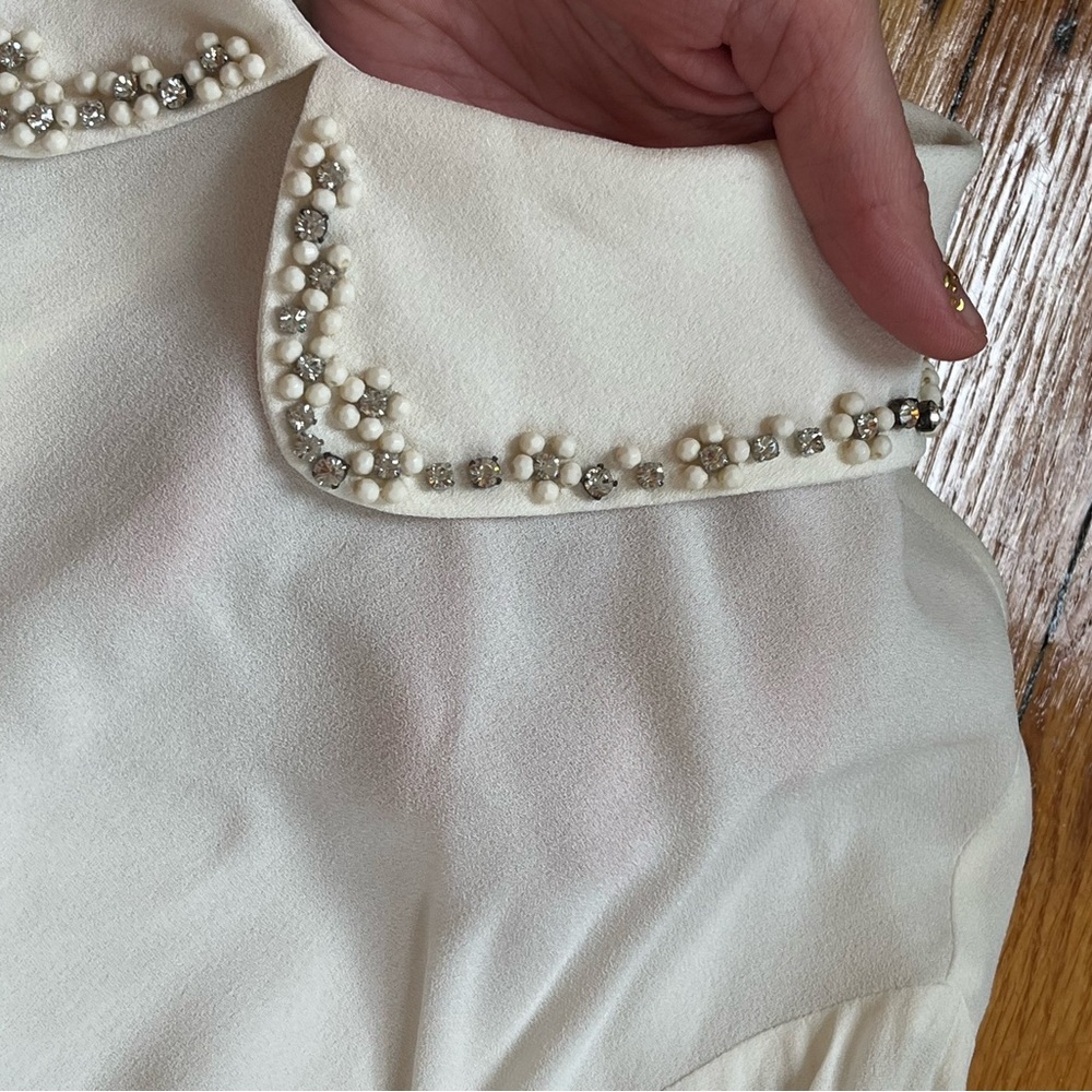 Miu Miu Gorgeous Floral Rhinestone Blouse